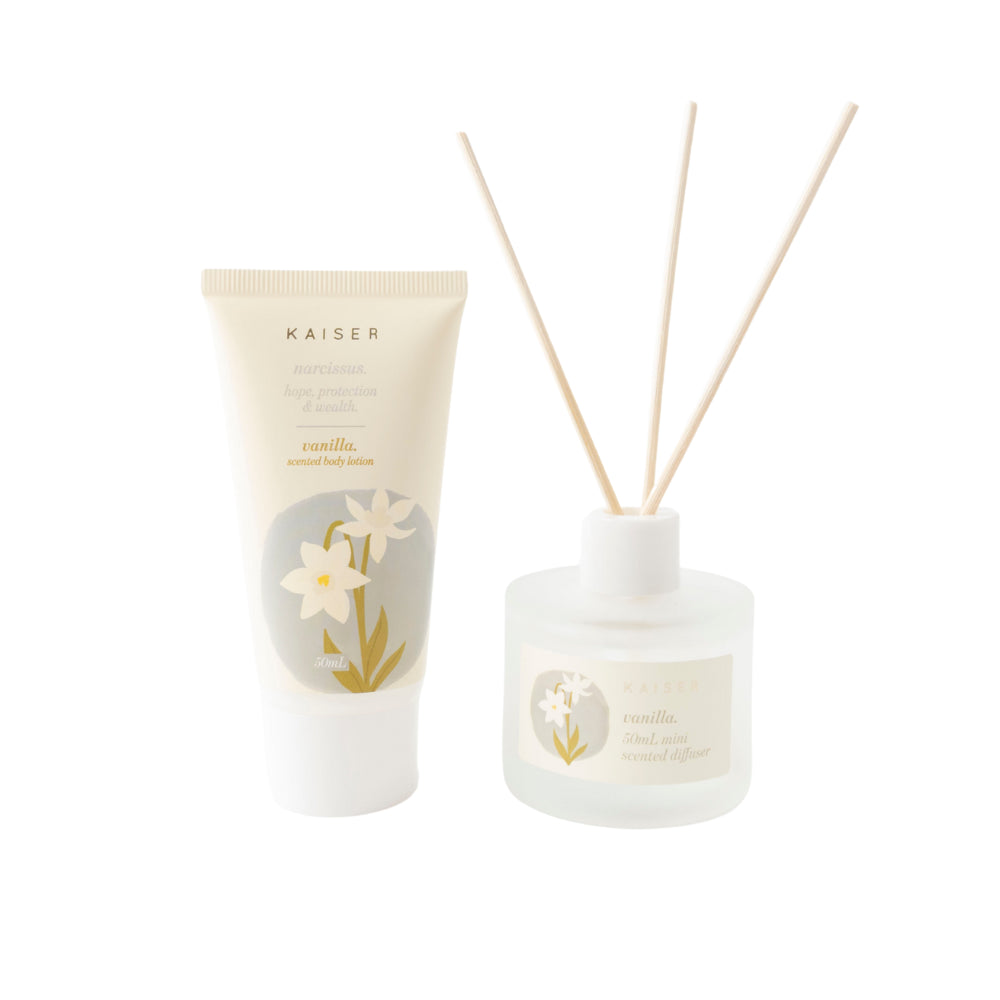 Flower Beauty Diffuser & Body Lotion Set Mini Birth Flower - NARCISSUS